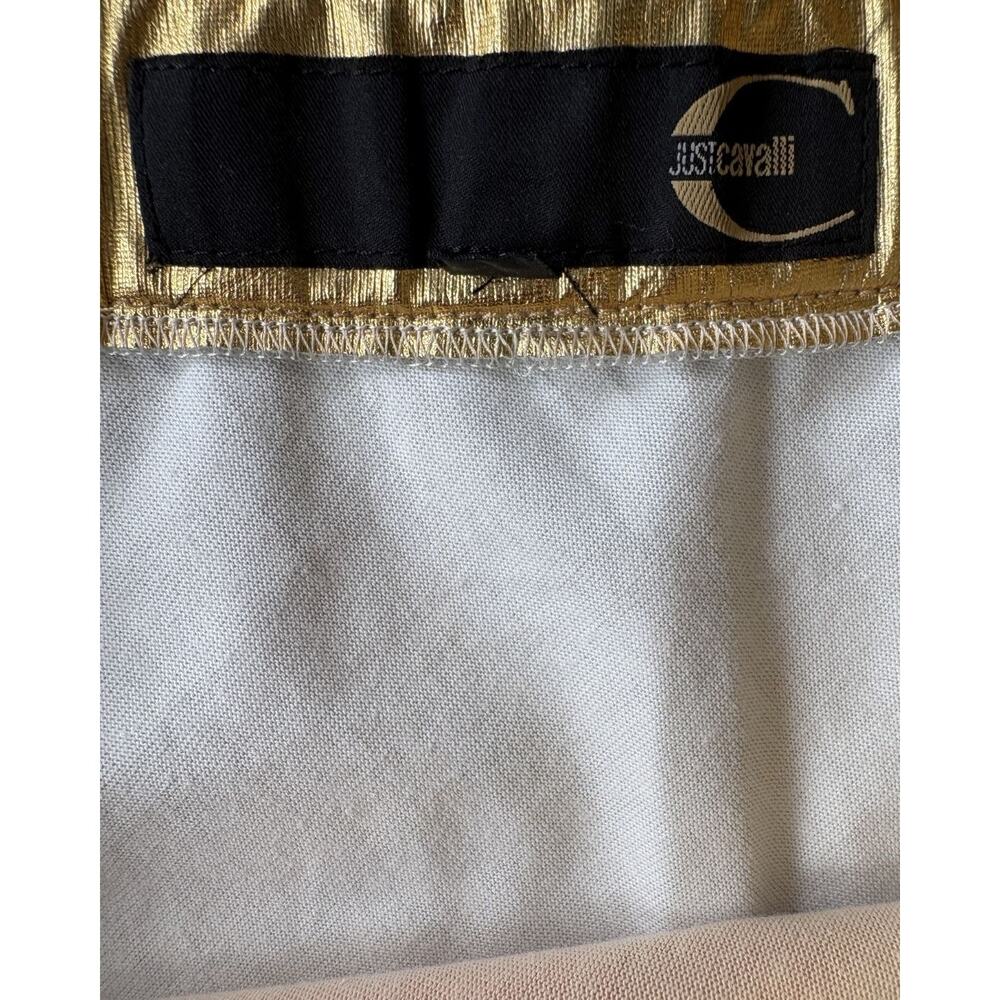 Y2K Just Cavalli Gold Daisy Midi Skirt M - Picture 5 of 6